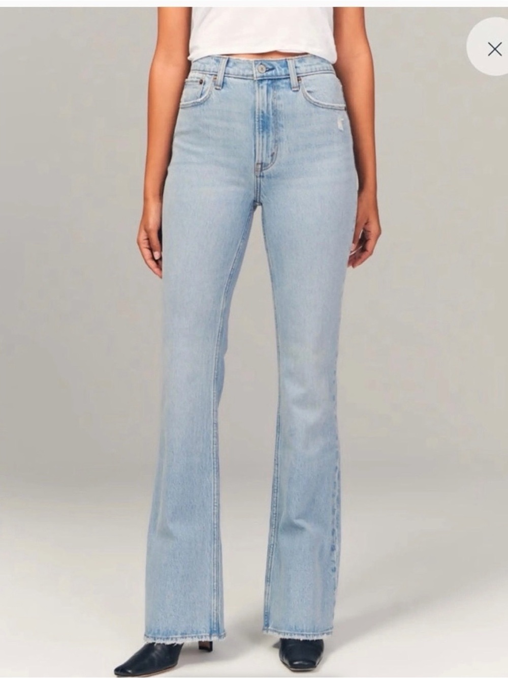 NWT Abercrombie & Fitch Vintage Flare High Rise Light Wash size 36 / 22 L